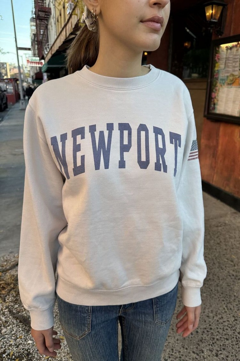 Sweatshirt Brandy Melville Erica Newport Blanche | PER-59888524